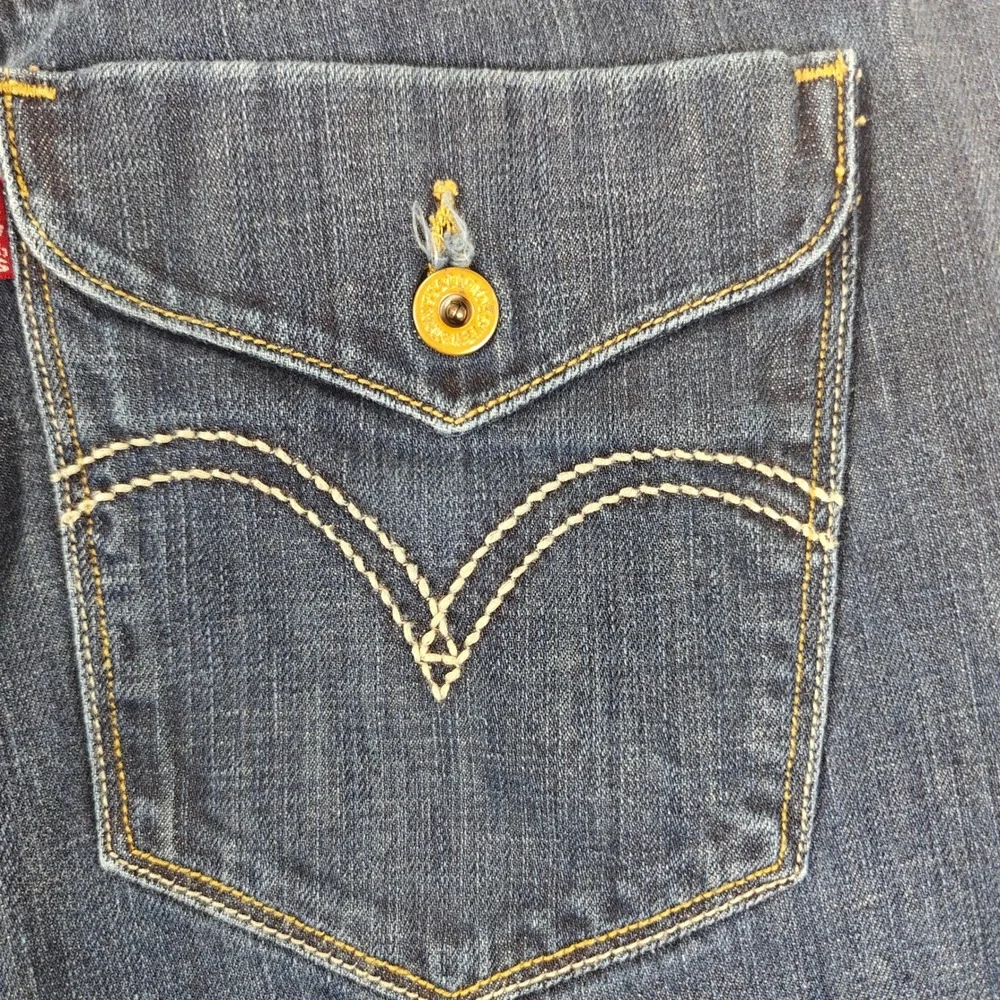 Levis 514 Slim Straight Jeans Mens 36x32 Blue Denim Flap Pocket 00514-0046